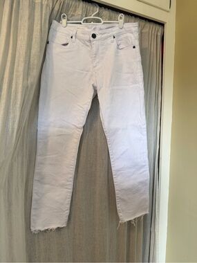 Kut from the Kloth Reese straight ankle, raw hem jeans